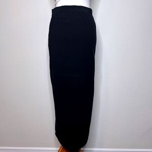 HATCH Maternity Pull-on Pencil Midi Skirt MEDIUM Bamboo Knit Black Elastic Waist
